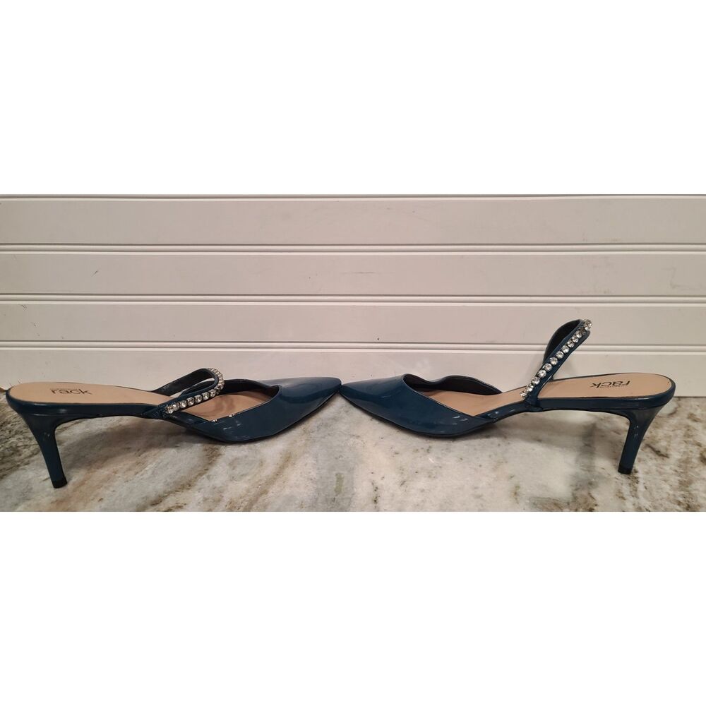 Nordstrom Rack Slide Heels RKNATALIA Rhinestones Size 11 NWOT - Picture 3 of 6